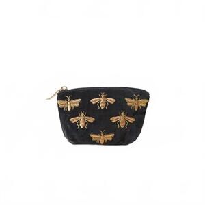 NEW ELIZABETH SCARLETT women's honey bee coin purse in charcoal
